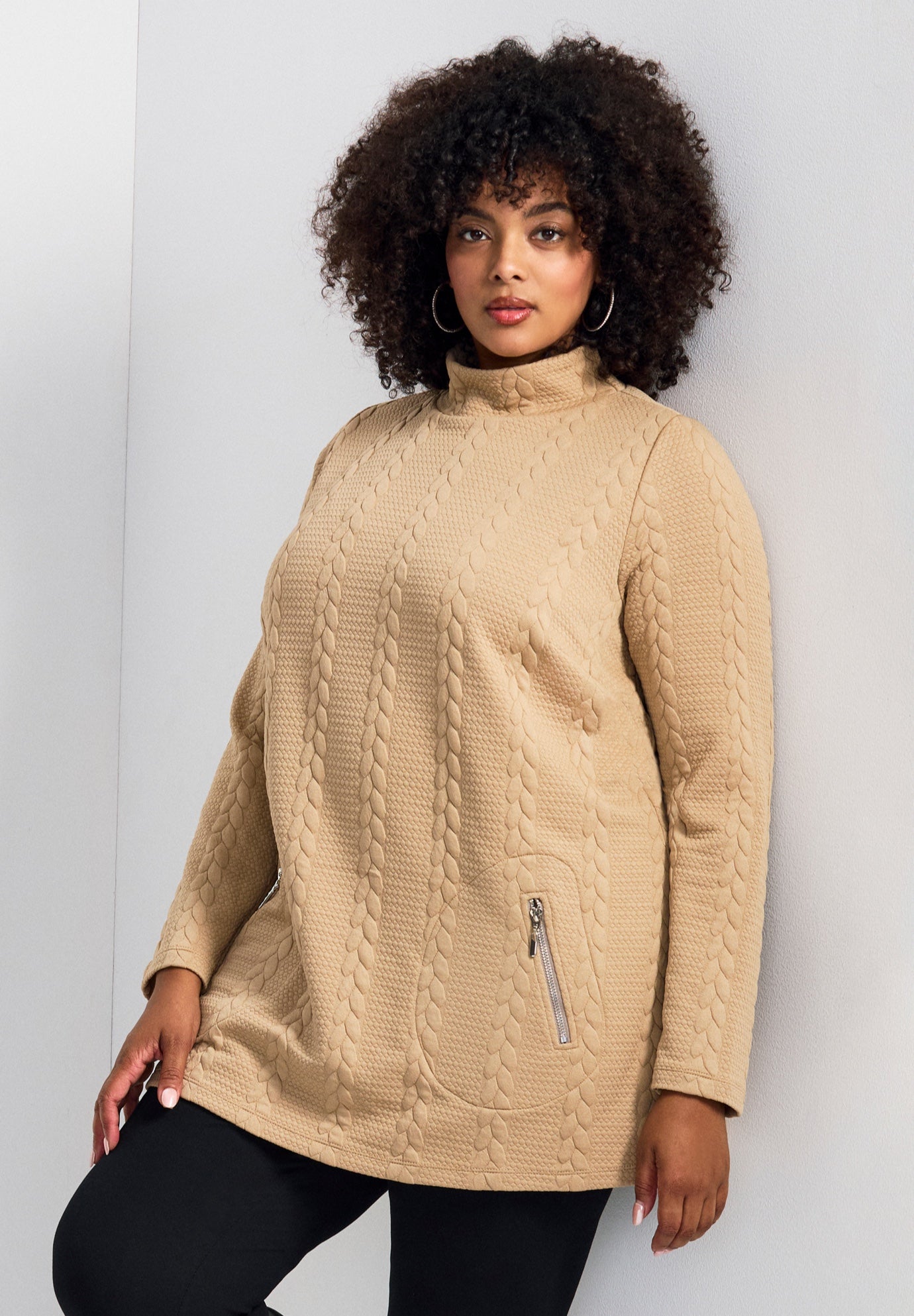 Emily Jacquard Texture Knit Tunic image number 0