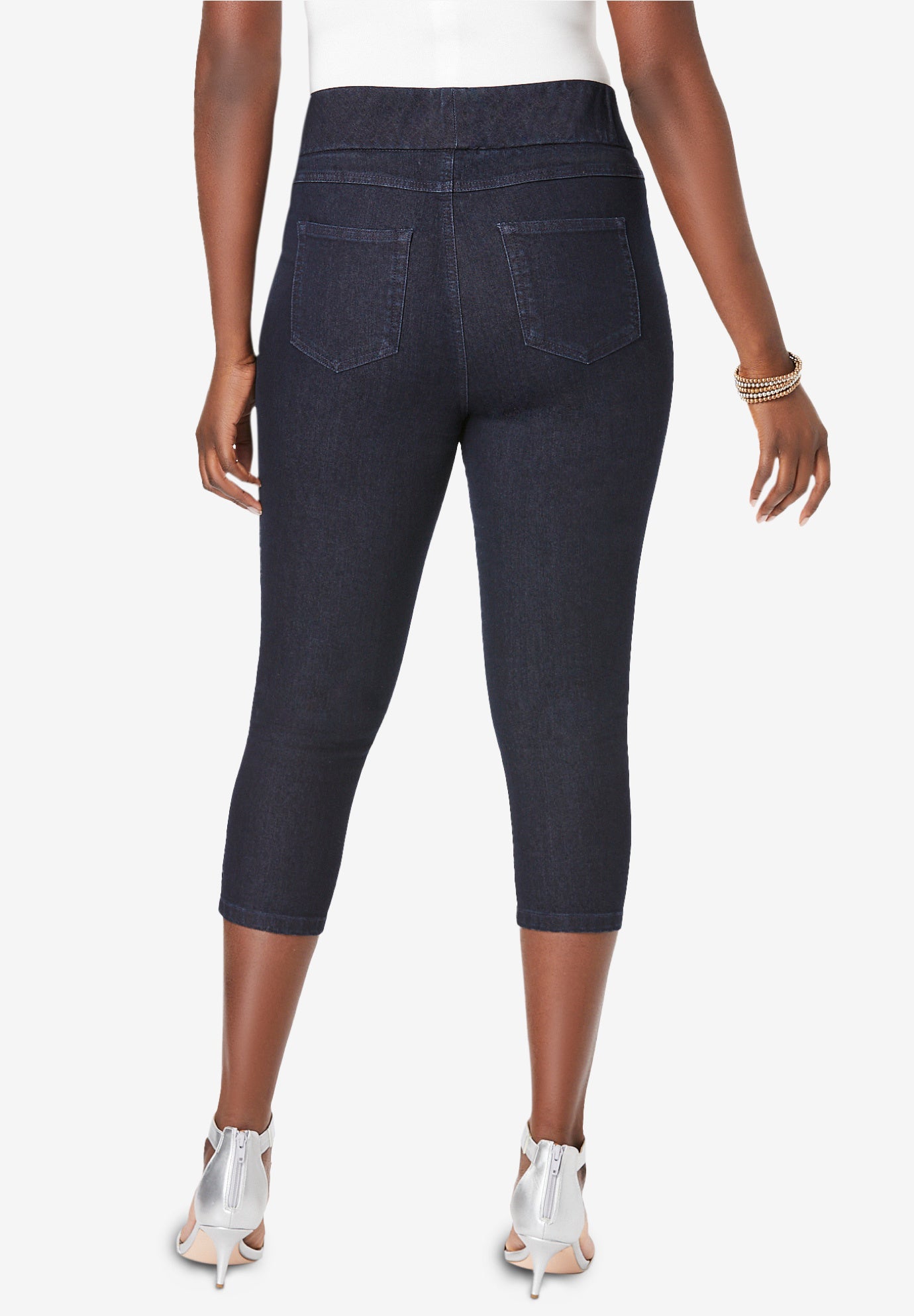 Comfort Waist Stretch Denim Capris image number 1