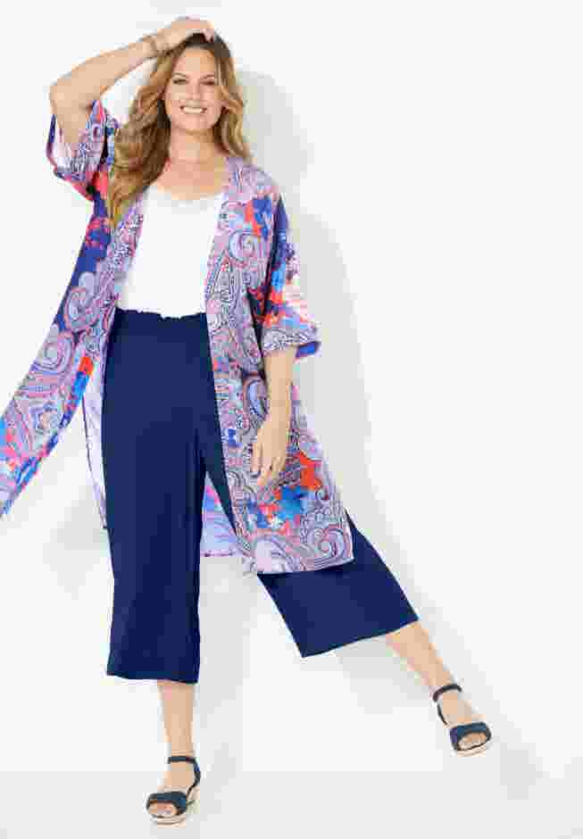 Luxe Georgette Long Kimono image number 4