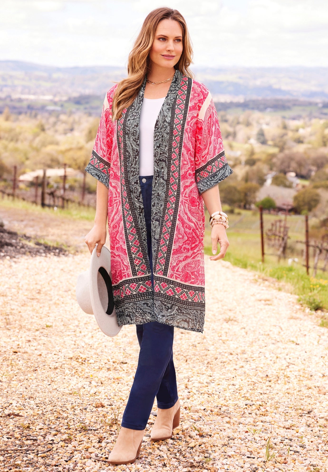 Luxe Georgette Long Kimono image number 0