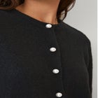 Stretch Pearl Button Front Cardigan Sweater image number null