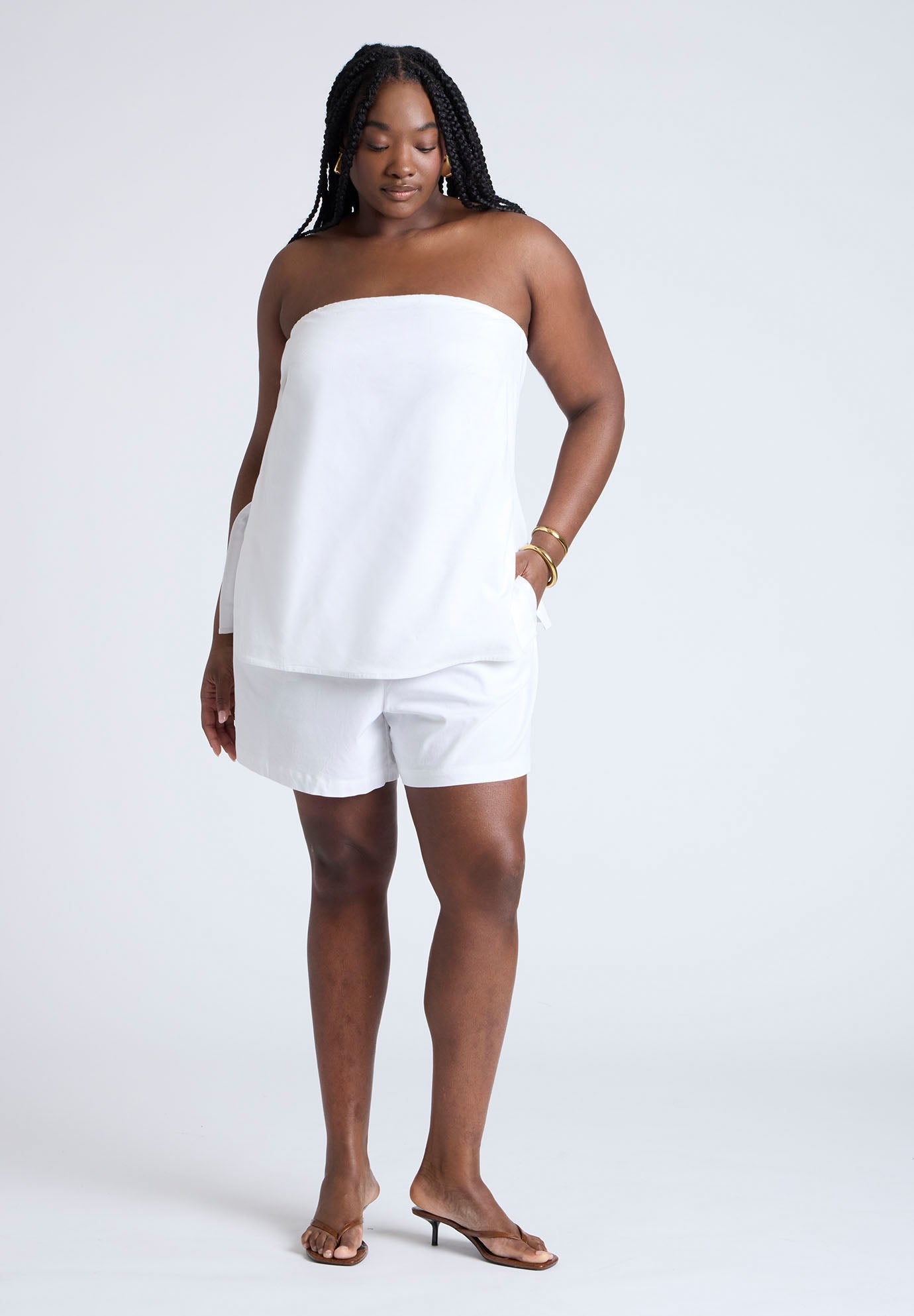 Easy Pull On Linen Blend Short image number 0