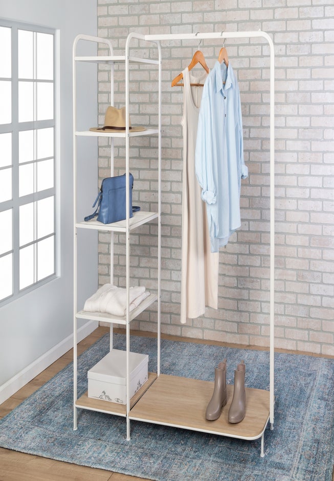Freestanding Clothing Rack With Shelves image number 2