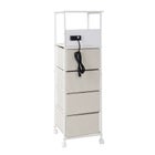 White cart with charging station, straight-on view