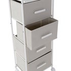 Open drawer showing fabric lining and handles