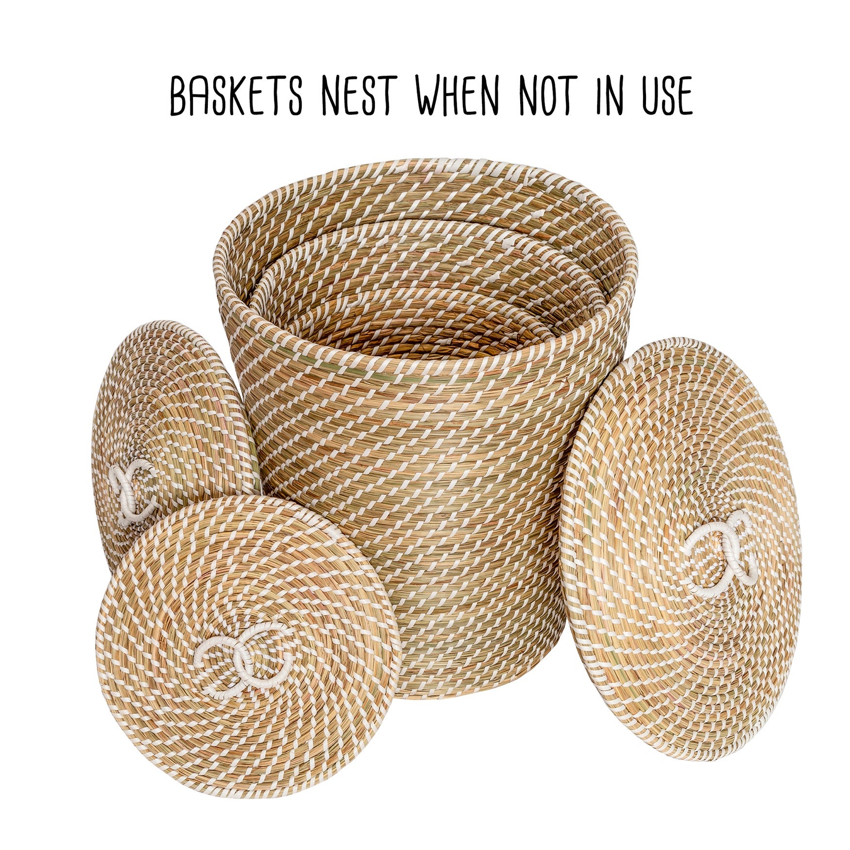 Seagrass Nesting Baskets, Set of 3 image number 3