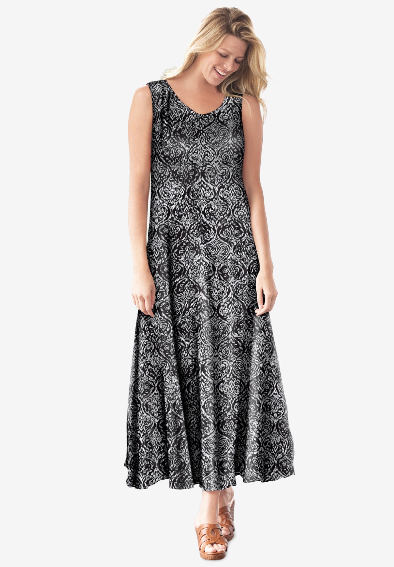 Sleeveless Crinkle Dress image number 1