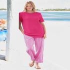 Seersucker Pull-on Elastic-Waist Pants image number null