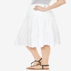 Elastic-Waist Knit Tiered Skirt image number null