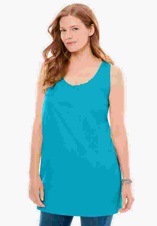 Perfect Sleeveless Shirred U-Neck Tunic image number 8