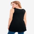 Perfect Sleeveless Shirred U-Neck Tunic image number null