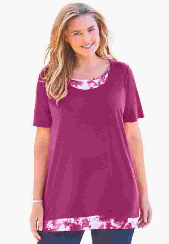 Layered-Look Print Tunic image number 0