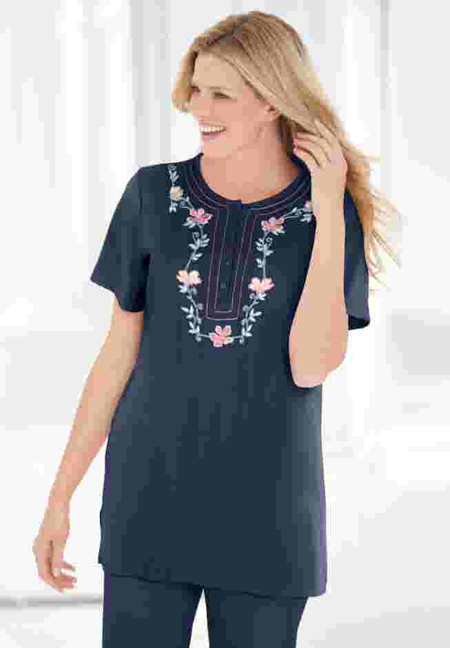 7-Day Embroidered Pointelle Tunic image number 3