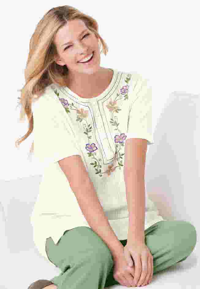 7-Day Embroidered Pointelle Tunic image number 0