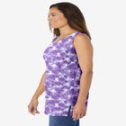 Perfect Printed Sleeveless Shirred V-Neck Tunic image number null