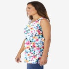 Perfect Printed Sleeveless Shirred V-Neck Tunic image number null