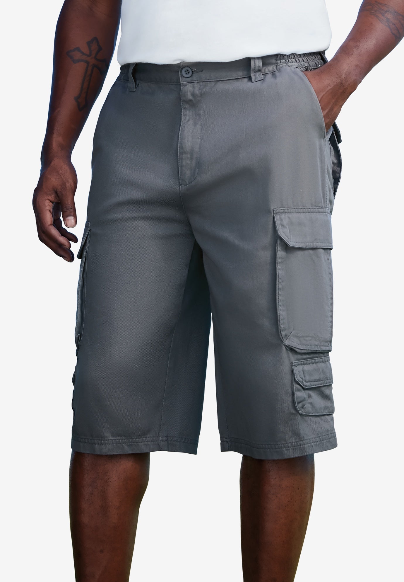 14" Side Elastic Cargo Shorts image number 0