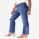 Plus Size Invisible Stretch&reg; Rhinestone-Detail Split Flare-Leg Jean image number null