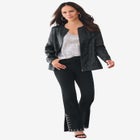 Plus Size Invisible Stretch&reg; Rhinestone-Detail Split Flare-Leg Jean image number null