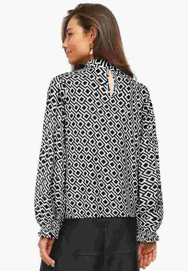 Pleated Blouson Sleeve Blouse image number 1