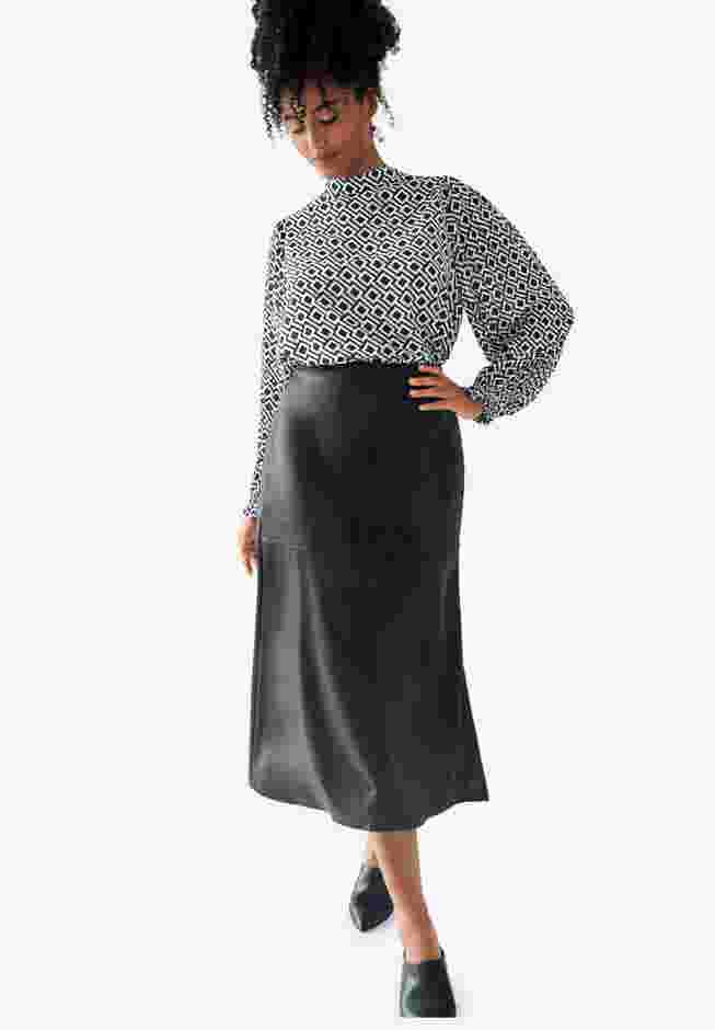 Pleated Blouson Sleeve Blouse image number 2