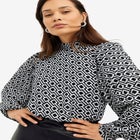 Pleated Blouson Sleeve Blouse image number null
