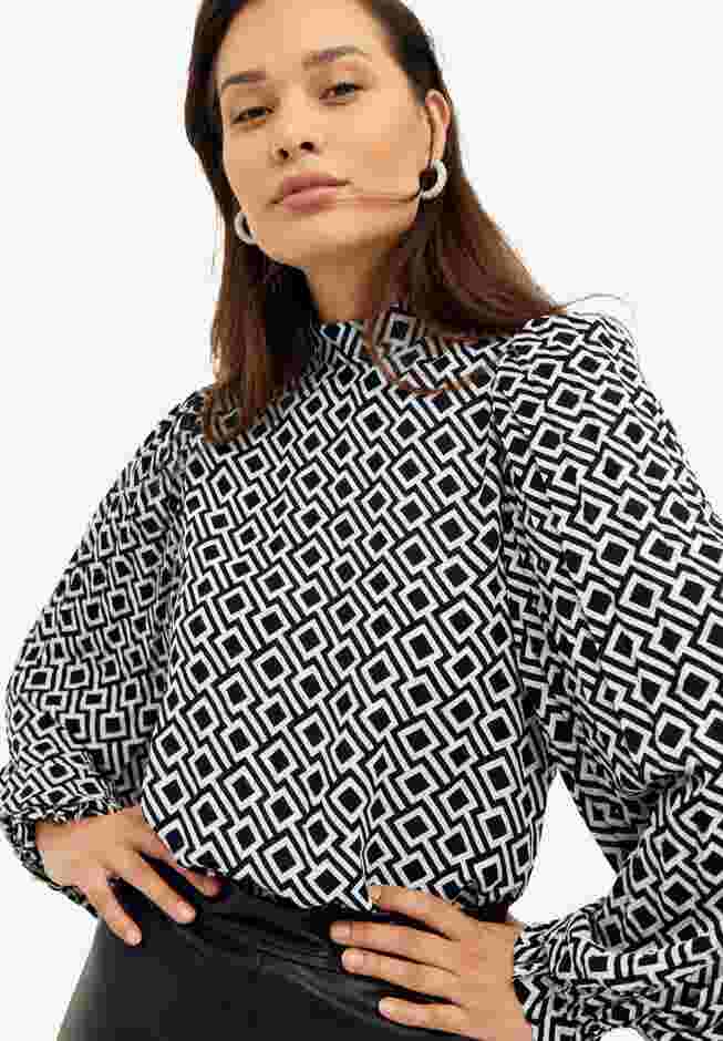 Pleated Blouson Sleeve Blouse image number 0