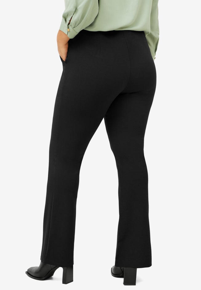 Knit Bootcut Pants With Pockets image number 1