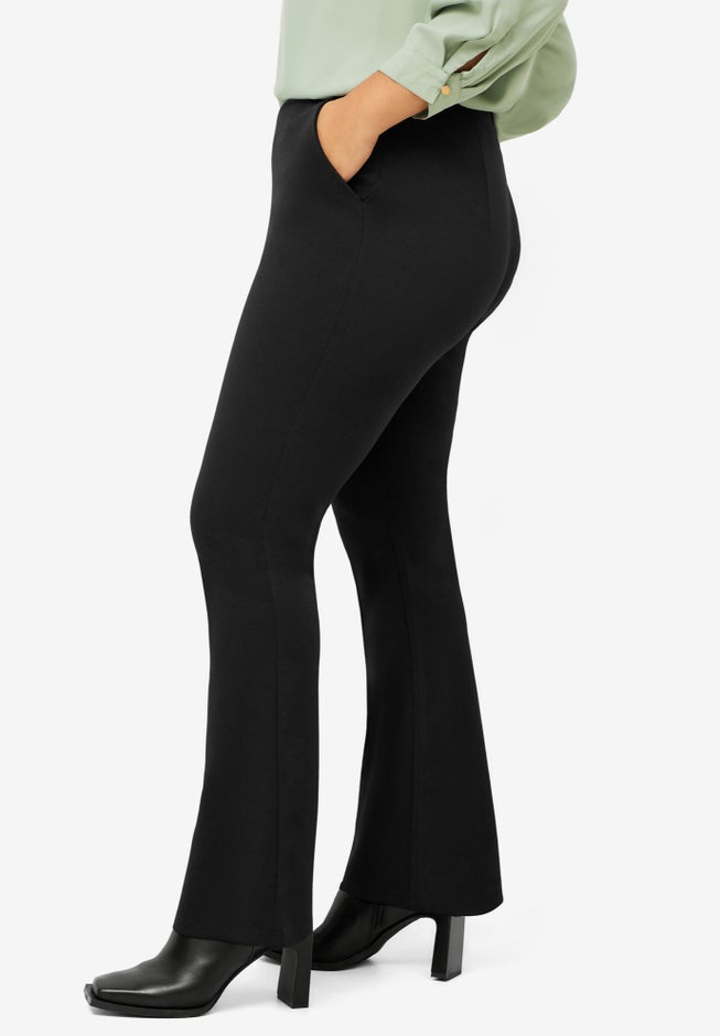 Knit Bootcut Pants With Pockets image number 2