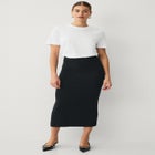 Stretch Knit Pull On A Line Maxi Skirt image number null
