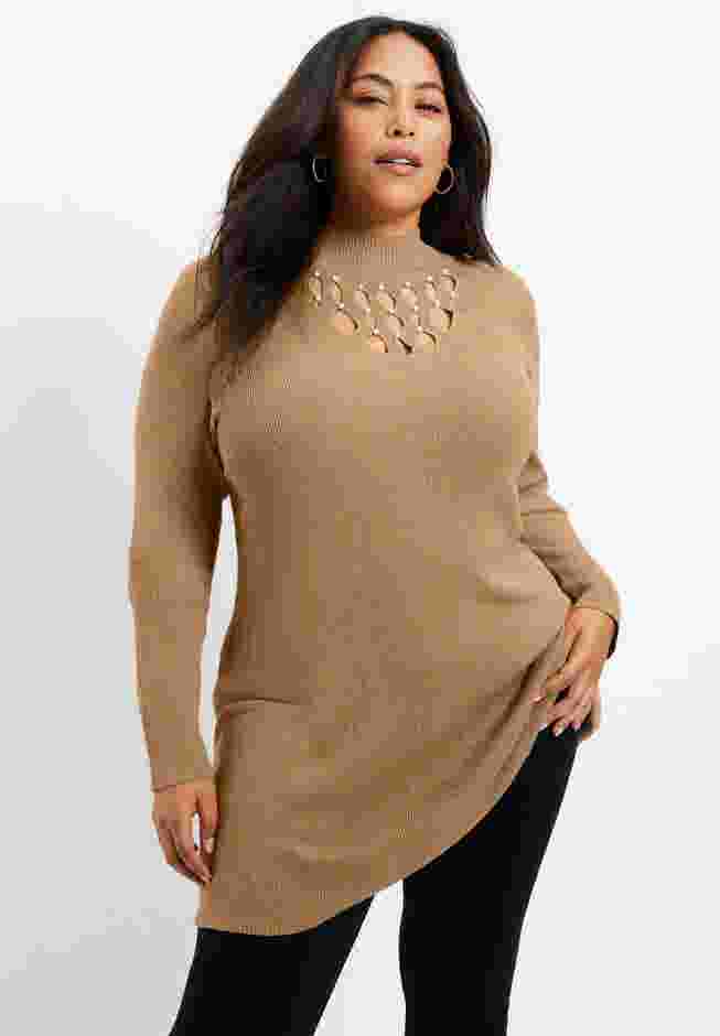 Pearl Keyhole Sweater image number 3