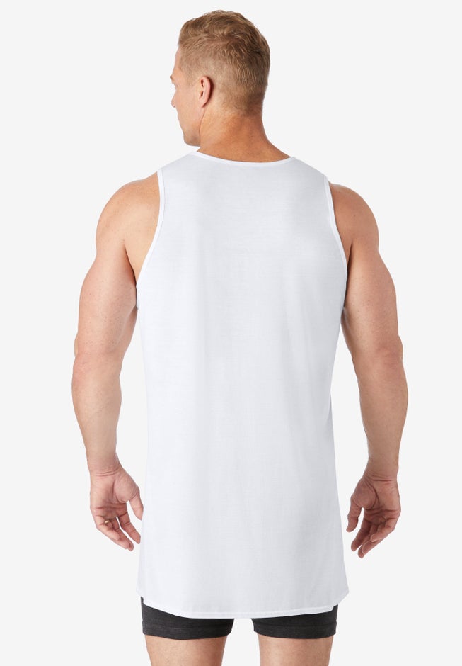 Longer Length Ribbed Cotton Tank image number 1