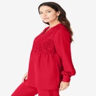 Sequined Lace-Paneled Top image number null