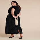Feathery Faux Fur Maxi Dress image number null