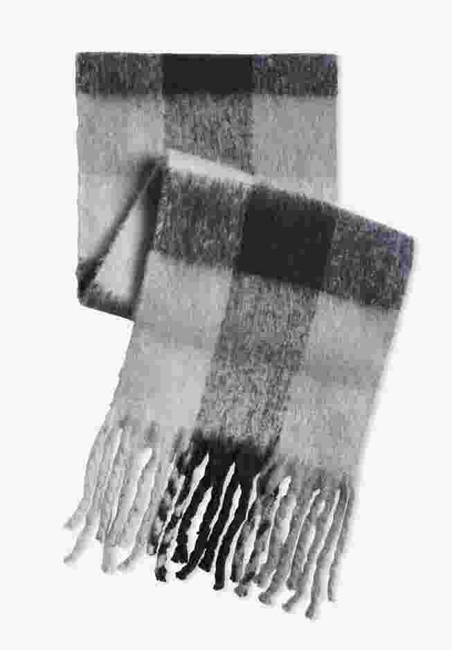 Fringed Plaid Scarf image number 4