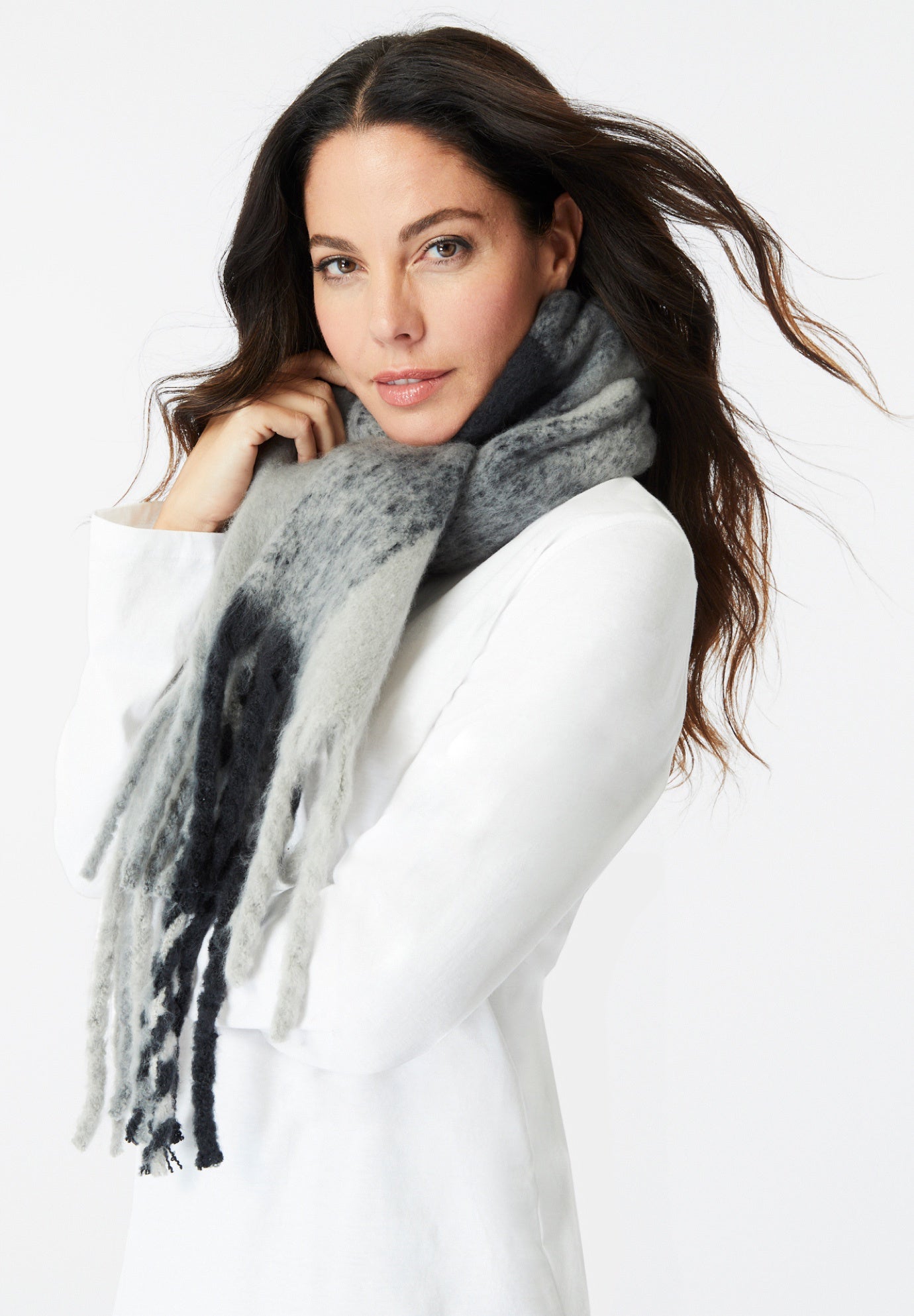 Fringed Plaid Scarf image number 0