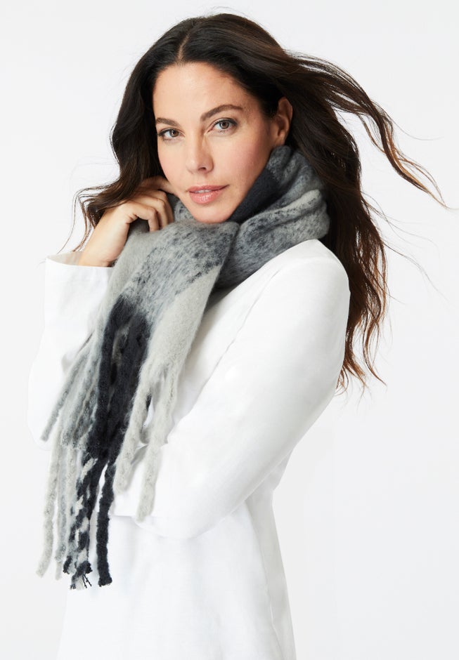 Fringed Plaid Scarf image number 0