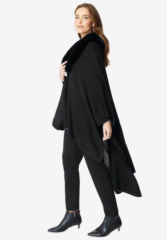 Faux Fur-Trimmed Shawl image number 2