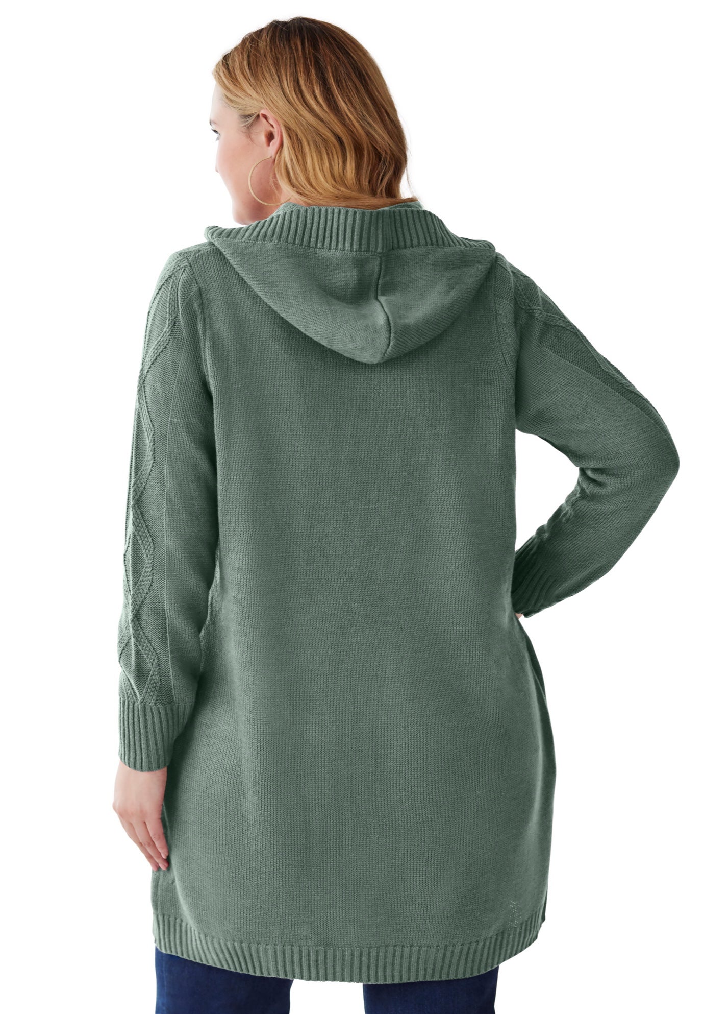 Cable Cardigan Hoodie image number 1