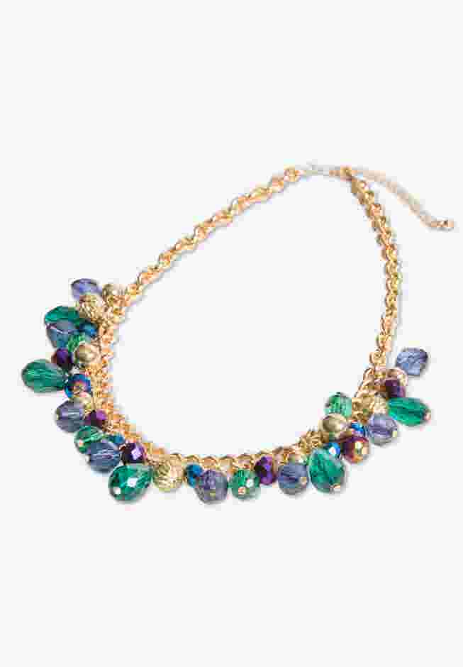 Goldtone and Gemstone Necklace image number 2