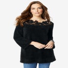 Eyelash Lace Neck Sweater image number null