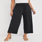 Stretch Knit Wide Leg Crop Pant image number null