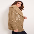 Sequin Button-Up Sweater image number null