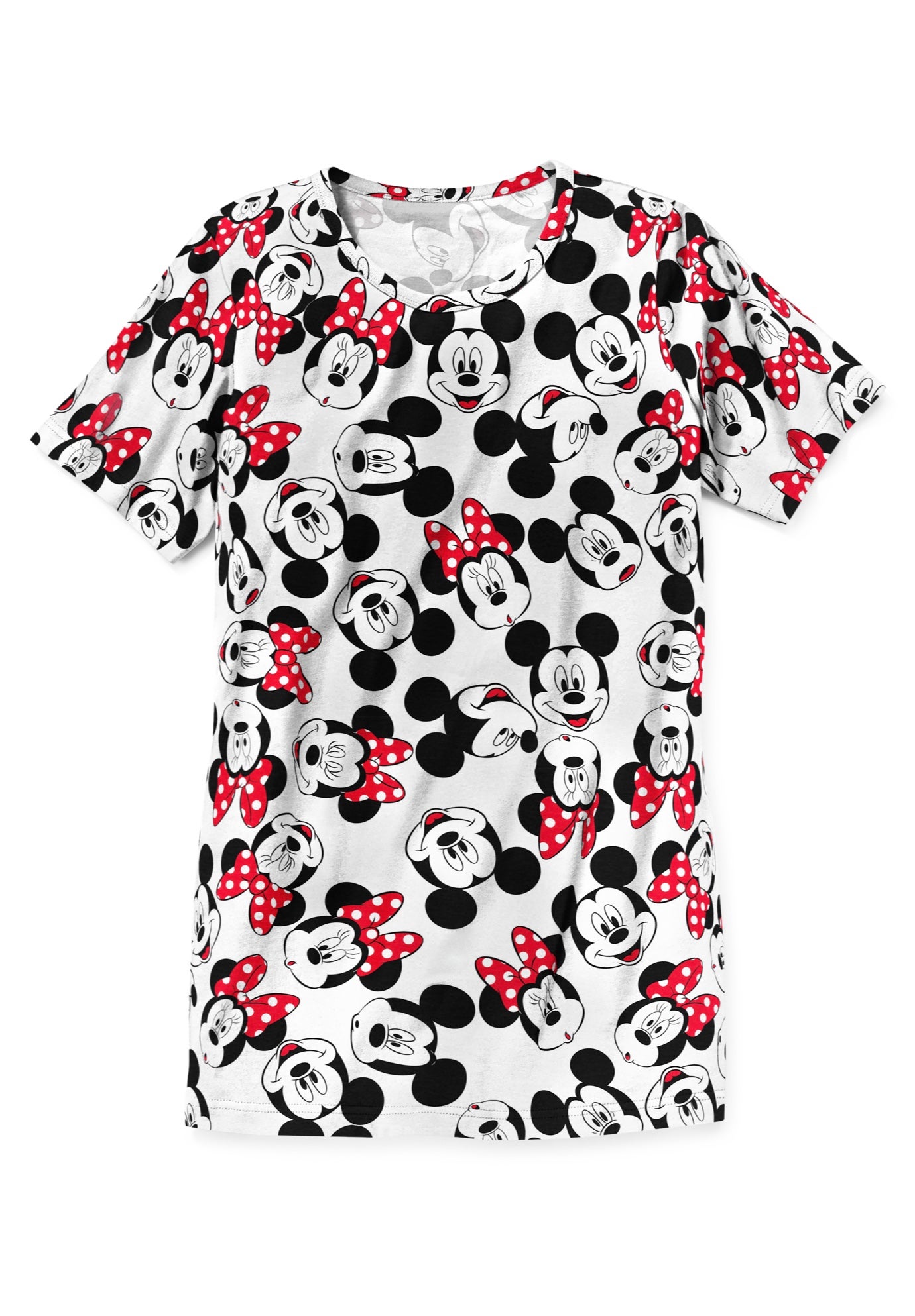 Disney Women&rsquo;s Short Sleeve Crew Tee Mickey Mouse All Over Print image number 1
