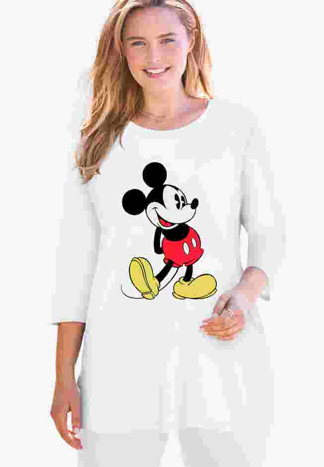 Disney Women's Three-Quarter Sleeve Tunic Classic Mickey Mouse image number 0