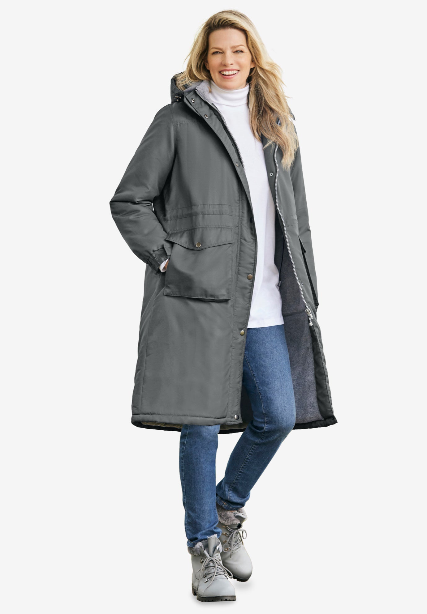 Mid-Length Microfiber Parka image number 0
