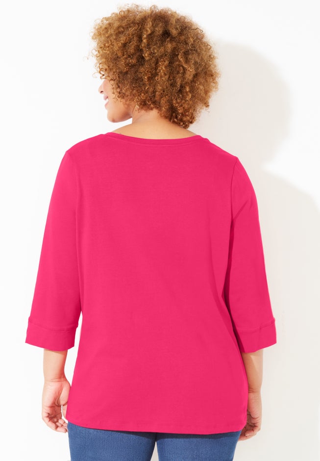 Liz&Me&reg; Knit Henley Top image number 1