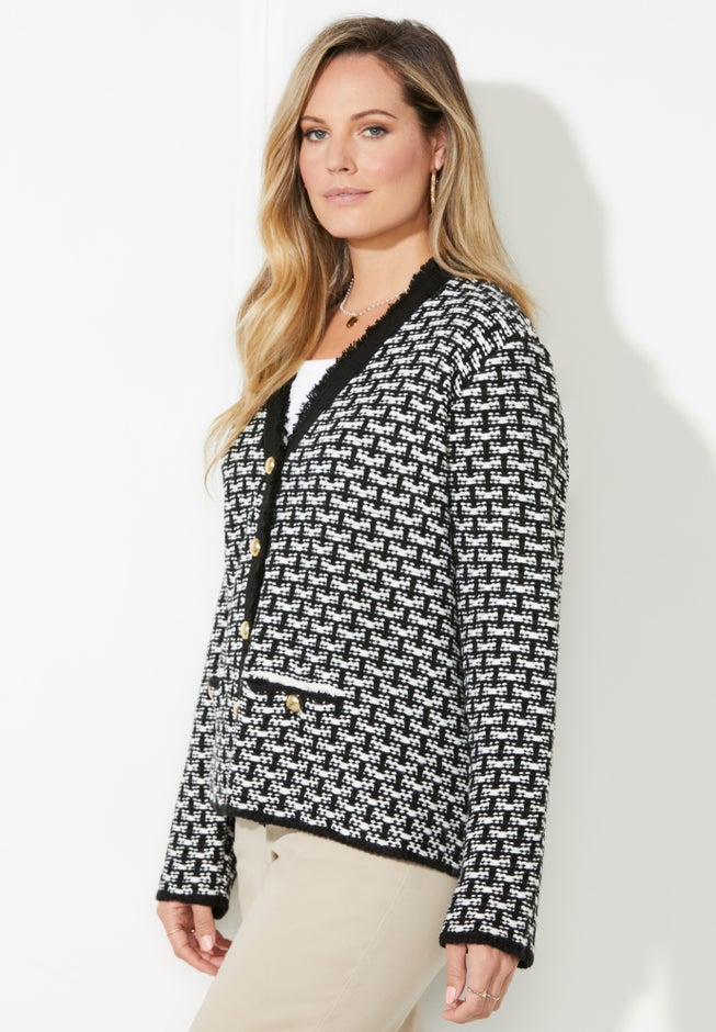 Liz&Me&reg; Tweed Button Cardigan image number 2