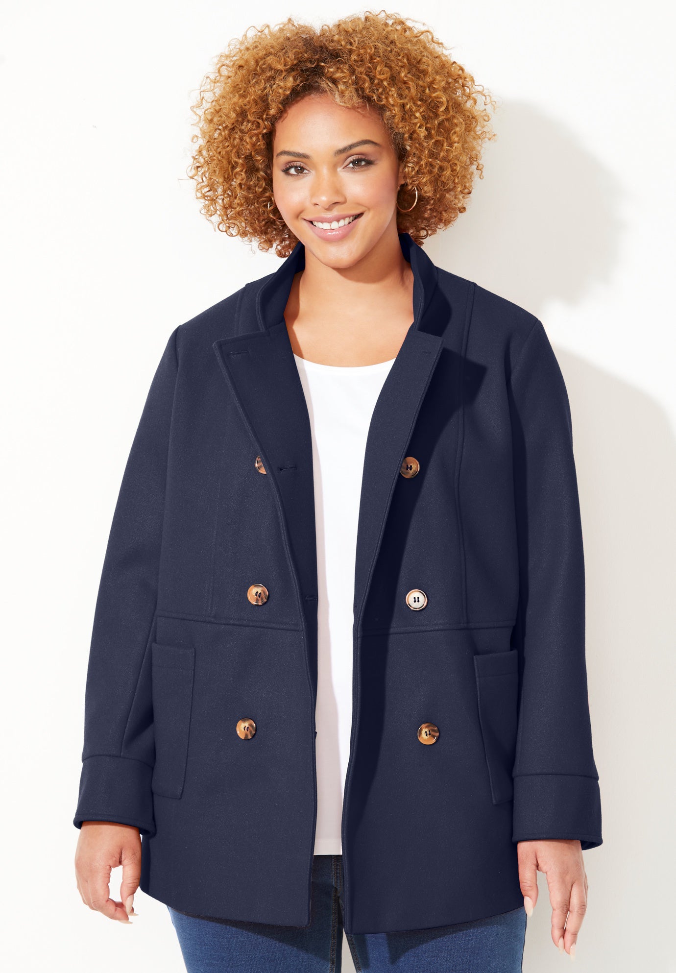 Liz&Me&reg; Military Peacoat image number 0