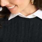 Cable Crewneck Sweater image number null